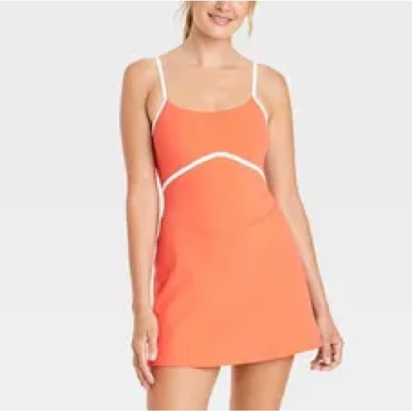 JoyLab Dresses & Skirts - JoyLab Tennis Dress Womens Plus Size XXL Coral Red Attached Shorts Ball Pockets